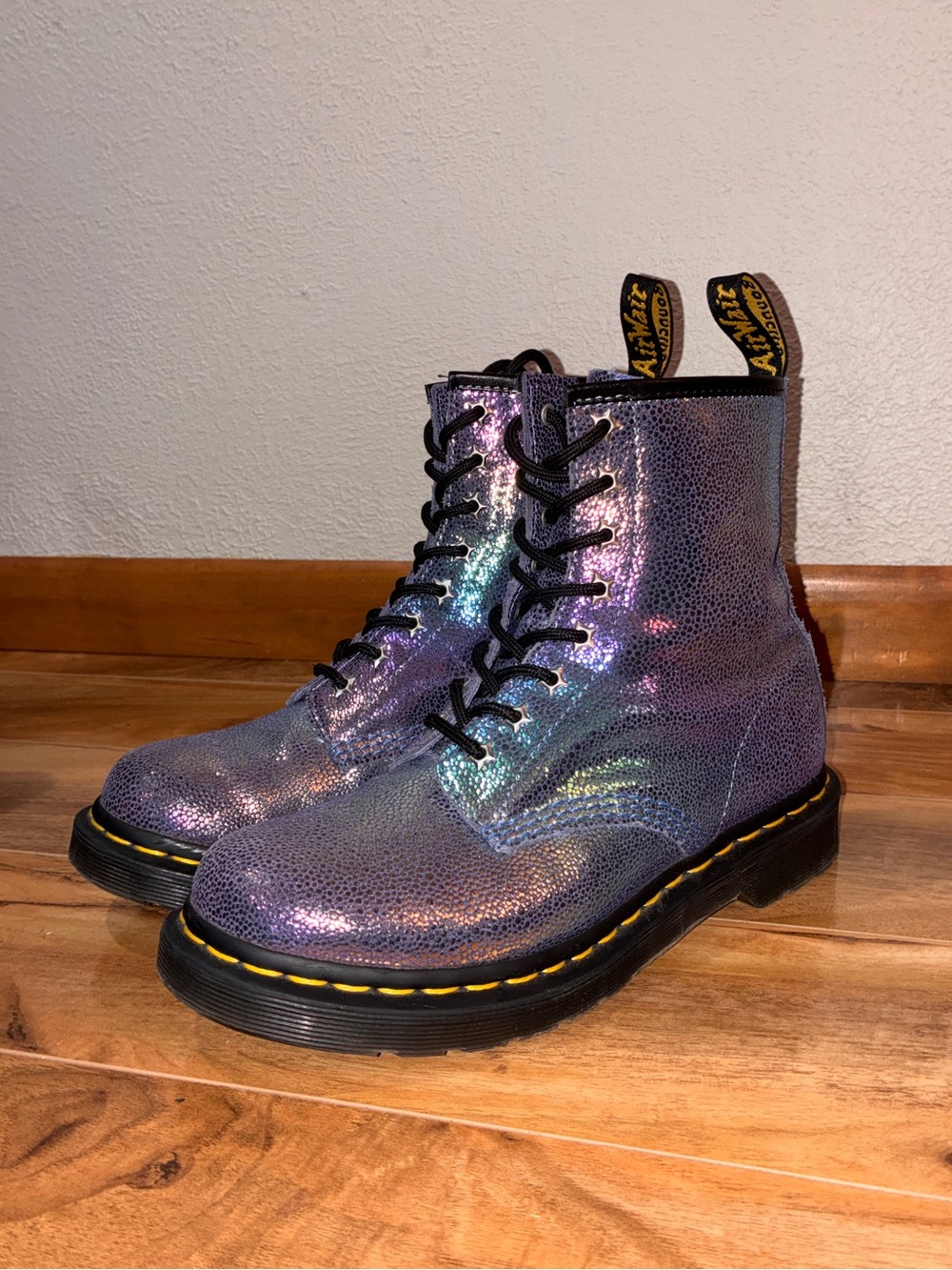 Dr. Martens RARE Women's 1460 Purple Rainbow Ray Lace Up Boots - size 7